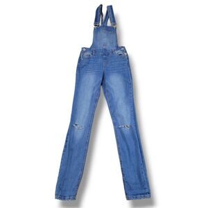 Dollhouse Overall Jeans Size 1 Denim Overalls Skinny Jeans Ankle Distressed Blue